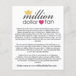 Prospectus 11,4 Cm X 14,2 Cm Carte Tan Cabana de millions de dollars Tan vertic