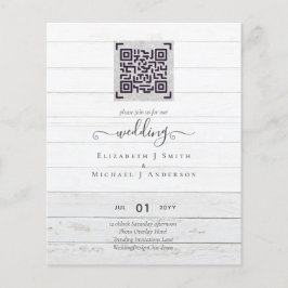 Prospectus 11,4 Cm X 14,2 Cm Cartes d'invitation de mariage avec code QR modern