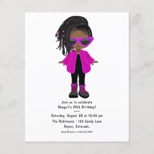 Prospectus 11,4 Cm X 14,2 Cm Carton d'invitation à une fête de mode rose vif po