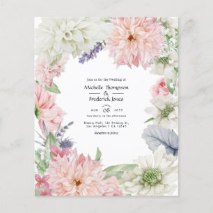 Prospectus 11,4 Cm X 14,2 Cm Carton d'invitation de mariage Fleur de Dahlia Ros
