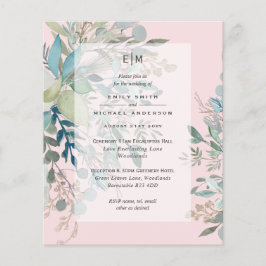 Prospectus 11,4 Cm X 14,2 Cm Cérémonie et réception du Mariage Dusty Pink Sage