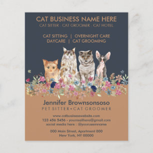 Prospectus 11,4 Cm X 14,2 Cm Chats mignons marron navy