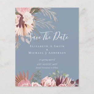 Prospectus 11,4 Cm X 14,2 Cm CHEAP PHOTO SAVE DATES - Pampas Grass Burgundy