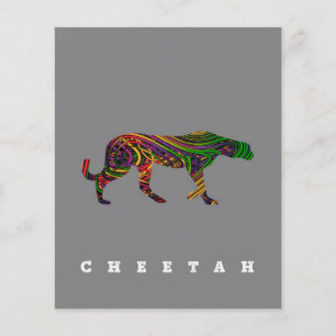 Prospectus 11,4 Cm X 14,2 Cm Cheetah Design cool  Cadeau de jour animal Flyer