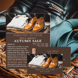 Prospectus 11,4 Cm X 14,2 Cm Chemises et chaussures, Vêtements pour hommes Publ