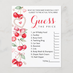 Prospectus 11,4 Cm X 14,2 Cm Cherry Baby shower devine le jeu du prix