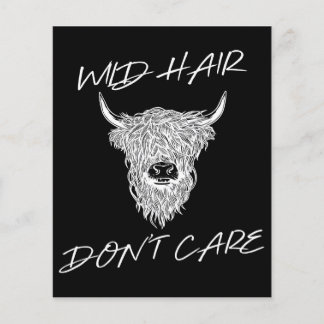 Prospectus 11,4 Cm X 14,2 Cm Cheveux Sauvages Ne s'en fiche Pas Vache | cadeau 