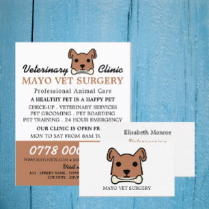 Prospectus 11,4 Cm X 14,2 Cm Chien Brown, Vétérinaire, Service vétérinaire