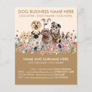 Prospectus 11,4 Cm X 14,2 Cm Chiens Botaniques Brun Beige