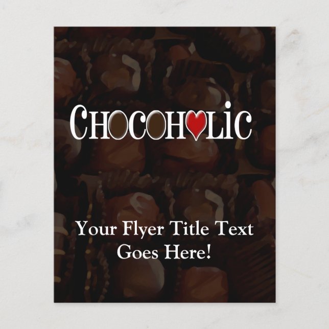 Prospectus 11,4 Cm X 14,2 Cm Chocoholic, Brown foncé et Coeur rouge Conception  (Devant)