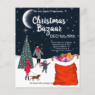 Prospectus 11,4 Cm X 14,2 Cm christmas Bazaar Come and see Santa toy drive