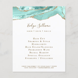 Prospectus 11,4 Cm X 14,2 Cm Circulaire d'agate Aquamarine