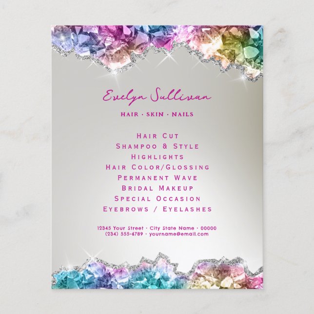 Prospectus 11,4 Cm X 14,2 Cm Circulaire de cristaux d'iridescente (Devant)