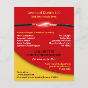 Prospectus 11,4 Cm X 14,2 Cm Circulaire d'électricien