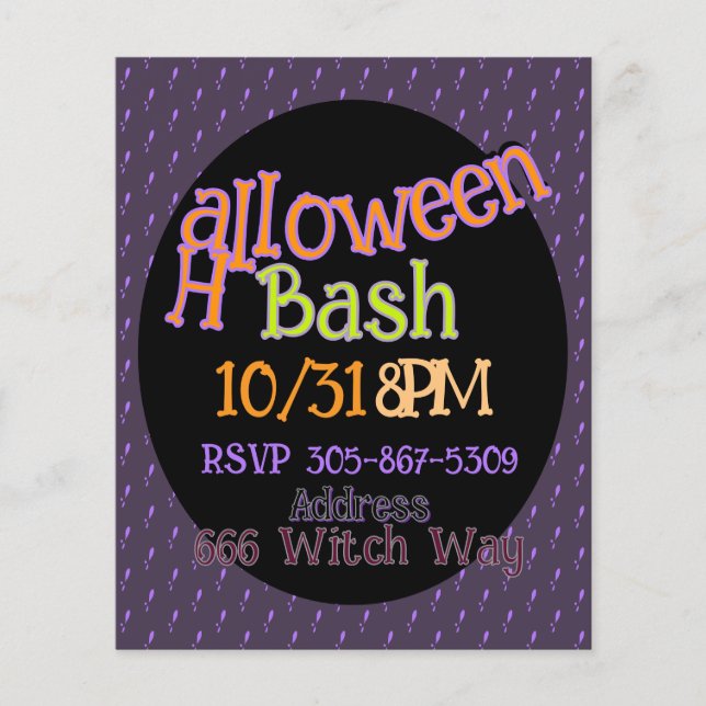 Prospectus 11,4 Cm X 14,2 Cm Circulaire d'Halloween personnalisable (Devant)