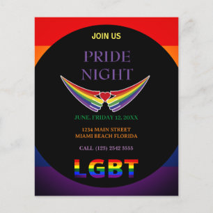 Prospectus 11,4 Cm X 14,2 Cm Circulaire nocturne LGBT Pride