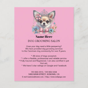 Prospectus 11,4 Cm X 14,2 Cm Circulaire personnalisée de toilettage de chiens