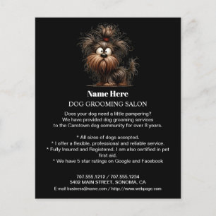 Prospectus 11,4 Cm X 14,2 Cm Circulaire personnalisée de toilettage de chiens