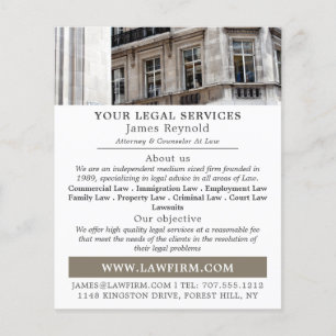 Prospectus 11,4 Cm X 14,2 Cm City Portrait, Legal Services Advertising