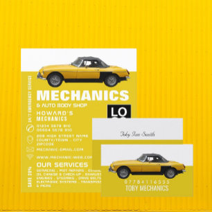 Prospectus 11,4 Cm X 14,2 Cm Classic Car, Auto Mechanic & Repairs Advertising
