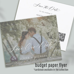 Prospectus 11,4 Cm X 14,2 Cm CODE QR budget élégant photo mariage invitation à
