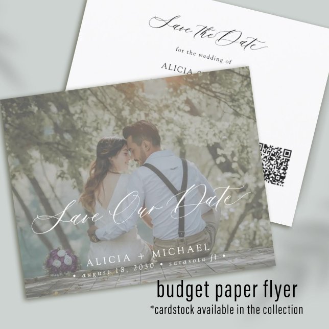 Prospectus 11,4 Cm X 14,2 Cm CODE QR budget élégant photo mariage invitation à  (Créateur téléchargé)