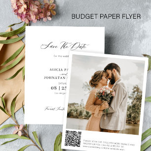 Prospectus 11,4 Cm X 14,2 Cm Code QR budgétaire photo mariage économiser la dat
