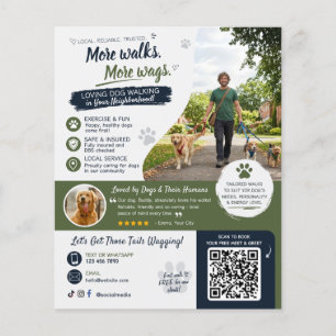 Prospectus 11,4 Cm X 14,2 Cm Code QR de flyers pour entreprise de promenade de 