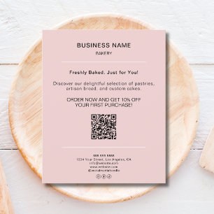 Prospectus 11,4 Cm X 14,2 Cm Code QR de promotion minimaliste de boulangerie ro