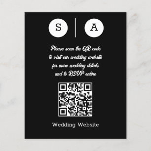 Prospectus 11,4 Cm X 14,2 Cm Code QR noir et blanc, simple et chic