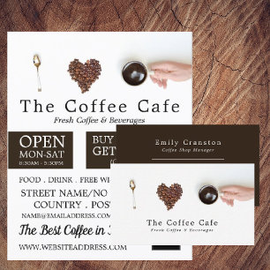 Prospectus 11,4 Cm X 14,2 Cm Coffee Display, Barista, Café, Coffeehouse Advert