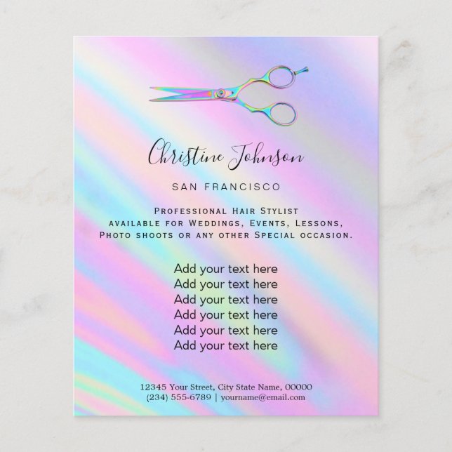 Prospectus 11,4 Cm X 14,2 Cm coiffeur professionnel coiffeur (Devant)