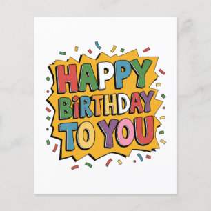 Prospectus 11,4 Cm X 14,2 Cm Comic Burst Joyeux Anniversaire
