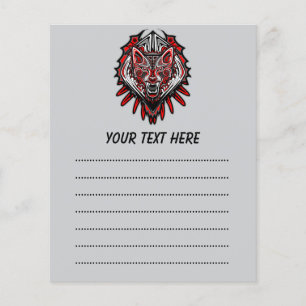 Prospectus 11,4 Cm X 14,2 Cm Conception de totem tribal Haida Loup