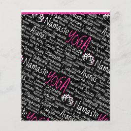 Prospectus 11,4 Cm X 14,2 Cm Conception élégante de yoga yogi Asanas noir et ro