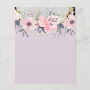 Prospectus 11,4 Cm X 14,2 Cm Concevez votre propre papeterie florale rose girly