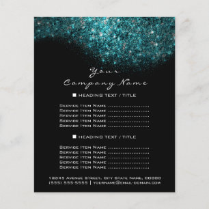 Prospectus 11,4 Cm X 14,2 Cm Confetti conceptuel minimal bleu océan noir