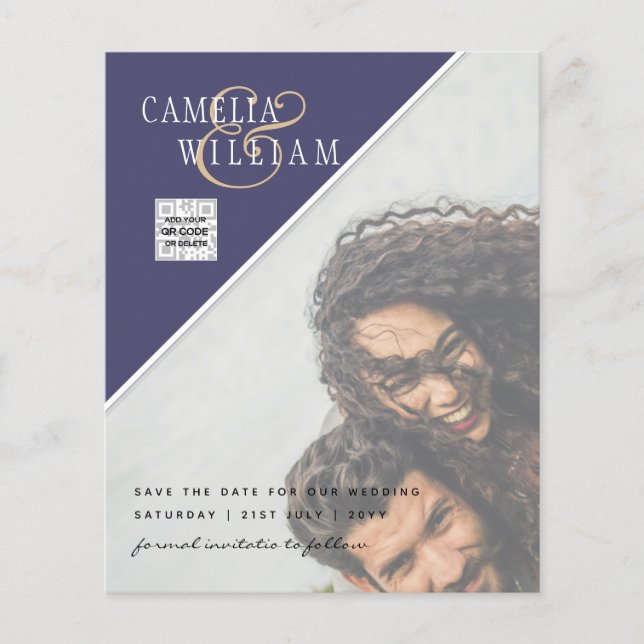 Prospectus 11,4 Cm X 14,2 Cm Couleurs mixtes Faire-part de mariage photo budget (Devant)