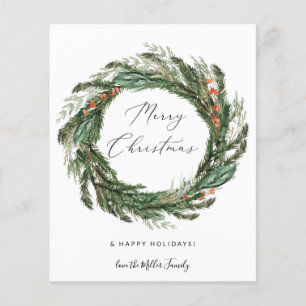 Prospectus 11,4 Cm X 14,2 Cm Couronne budgétaire - Joyeux Noël