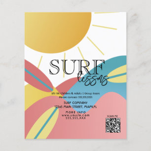 Prospectus 11,4 Cm X 14,2 Cm Cours de surf adultes enfants dépliants d'affaires