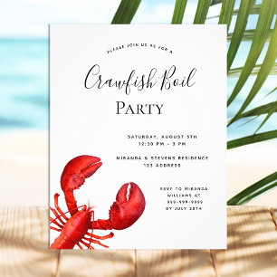 Prospectus 11,4 Cm X 14,2 Cm Crawfish boil party red lobster budget invitation