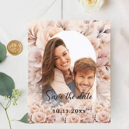 Prospectus 11,4 Cm X 14,2 Cm Crème pêche rose photo mariage arche Enregistrer l