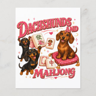 Prospectus 11,4 Cm X 14,2 Cm Dachshunds et Mahjong