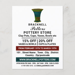 Prospectus 11,4 Cm X 14,2 Cm Décorer Vase, Poterie Store, Potters Adoré