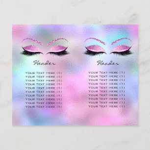 Prospectus 11,4 Cm X 14,2 Cm Dépliant de prix de faux cils de maquillage paille