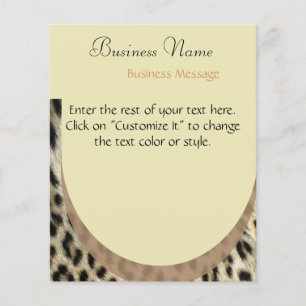 Prospectus 11,4 Cm X 14,2 Cm Dépliant Imprimé Léopard