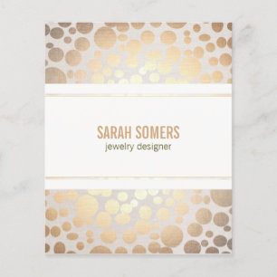 Prospectus 11,4 Cm X 14,2 Cm Design de bijoux Faux Gold Leaf Circle Linen Look