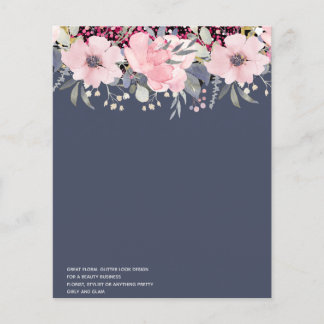 Prospectus 11,4 Cm X 14,2 Cm Design Propre rose Floral Événement Business Papet