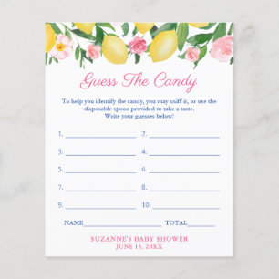 Prospectus 11,4 Cm X 14,2 Cm Devinez La Carte De Jeu Baby shower Rose Candy Lem