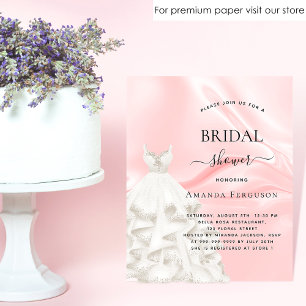 Prospectus 11,4 Cm X 14,2 Cm Douche nuptiale robe rose pâle invitation budget